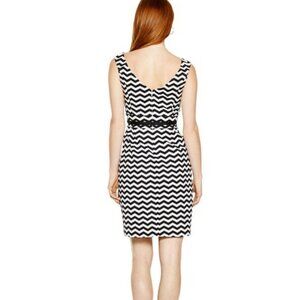 White House Black Market Black & White Chevron Dress,  Size 10, Like New